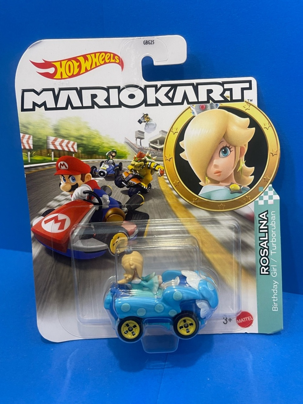 NWT HOT WHEELS Mario Kart Rosalina Blue Polka Dot Toy Car Birthday Girl